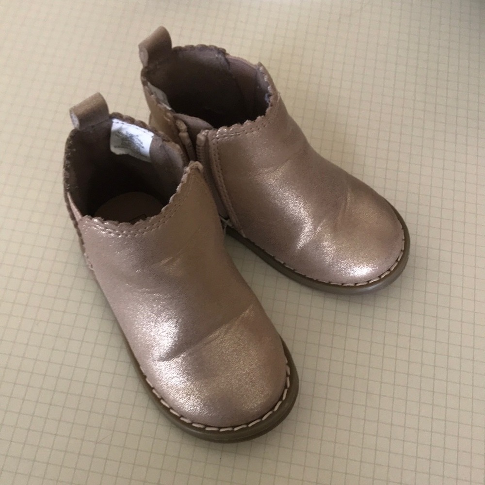 Babygap rose gold booties, size 5